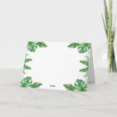 トロピカルウォーターカラーグリーンモンステラ葉ズフレームTh サンキューカード (裏面)