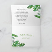 トロピカルウォーターカラーグリーンモンステラ葉ズフレームTh サンキューカード (内部)