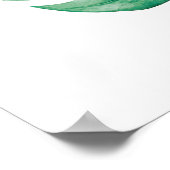 トロピカルウォーターカラーグリーンリーフイラストレーション ポスター (角)