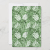 トロピカルウォーターカラーグリーン葉誕生日 招待状 (裏面)