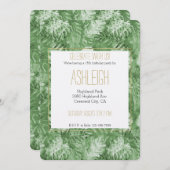 トロピカルウォーターカラーグリーン葉誕生日 招待状 (正面/裏面)