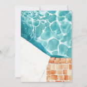 トロピカルウォーターカラースイート16プールパーティー誕生日 招待状 (裏面)