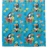 トロピカルウォーターカラートゥーカン シャワーカーテン (正面)