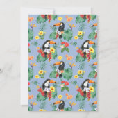 トロピカルウォーターカラートゥーカン&ハイビスカス結婚ズ 招待状 (裏面)