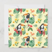 トロピカルウォーターカラートゥーカン&ハイビスカス誕生日 招待状 (裏面)