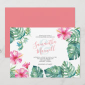 トロピカルウォーターカラーハイビスカスフラワーブライダルシャワー (正面/裏面)