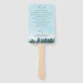 トロピカルウォーターカラーパームズビーチ結婚式プログラム ハンドファン (裏面)