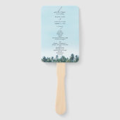 トロピカルウォーターカラーパームズビーチ結婚式プログラム ハンドファン (正面)