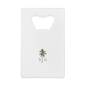 トロピカルウォーターカラーパームズ&ビーチ結婚式 クレジットカード栓抜き (裏面)