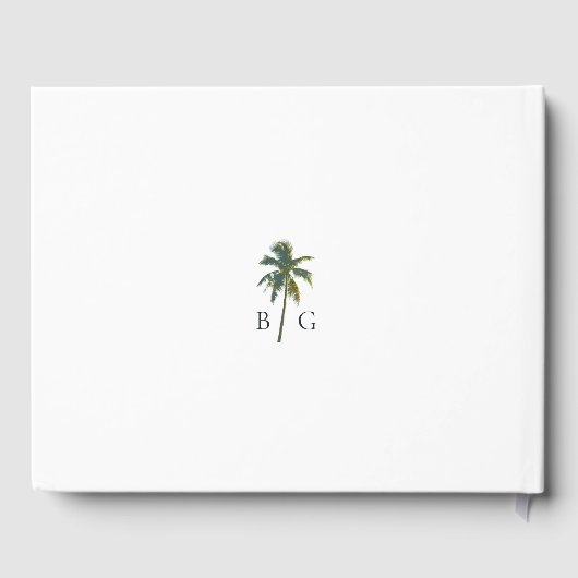 トロピカルウォーターカラーパームズ&ビーチ結婚式 ゲストブック (裏面)