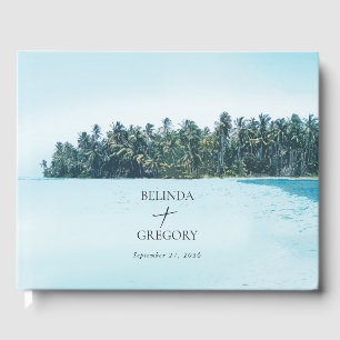 トロピカルウォーターカラーパームズ&ビーチ結婚式 ゲストブック