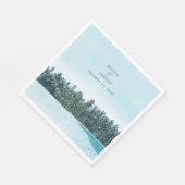 トロピカルウォーターカラーパームズ&ビーチ結婚式 スタンダードランチョンナプキン (角)