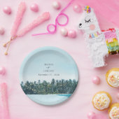トロピカルウォーターカラーパームズ&ビーチ結婚式 ペーパープレート (パーティー)