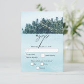 トロピカルウォーターカラーパームズ&ビーチ結婚式 出欠カード (スタンド正面)