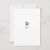 トロピカルウォーターカラーパームズ&ビーチ結婚式 出欠カード (裏面)