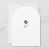 トロピカルウォーターカラーパームズ&ビーチ結婚式 招待状 (裏面)