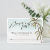 トロピカルウォーターカラーパームツリーズおむつラッフル エンクロージャーカード (スタンド正面)