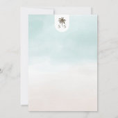 トロピカルウォーターカラーパームツリーズアロハベビーシャワー 招待状 (裏面)