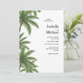 トロピカルウォーターカラーパームツリーズ結婚式招待状 招待状 (スタンド正面)
