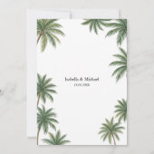 トロピカルウォーターカラーパームツリーズ結婚式招待状 招待状 (裏面)