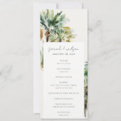 トロピカルウォーターカラーパームツリーズ結婚式 プログラム (正面)