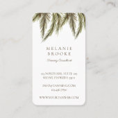 トロピカルウォーターカラーパームツリータンニングサロンホワイト 名刺 (裏面)