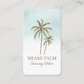 トロピカルウォーターカラーパームツリータンニングサロン 名刺 (正面)