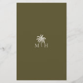 トロピカルウォーターカラーパームツリーブライダルシャワーゲーム (裏面)