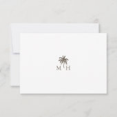 トロピカルウォーターカラーパームツリーRSVPエントレチョイス 出欠カード (裏面)