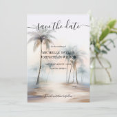 トロピカルウォーターカラーパームビーチ目的地の結婚式 招待状 (スタンド正面)