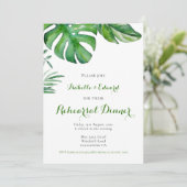 トロピカルウォーターカラーパーム葉リハーサルディナー 招待状 (スタンド正面)