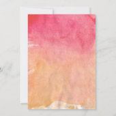 トロピカルウォーターカラーフラミンゴ赤ちゃんシャワー 招待状 (裏面)