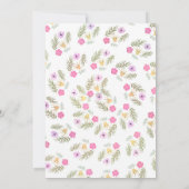 トロピカルウォーターカラーフラミンゴ&キリン赤ちゃんシャワー 招待状 (裏面)