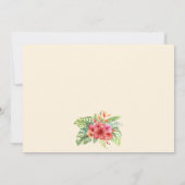 トロピカルウォーターカラーフラミンゴ&ハイビスカス結婚ズ 招待状 (裏面)