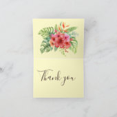 トロピカルウォーターカラーフラミンゴ&ハイビスカス サンキューカード (内部)