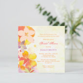 トロピカルウォーターカラーフラワーズブライダルシャワー 招待状 (スタンド正面)