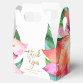 トロピカルウォーターカラーフラワー結婚式の引き出物ありがとう フェイバーボックス (オープン)