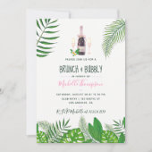 トロピカルウォーターカラーブランチ&バブリーブライダルシャワー 招待状 (正面)