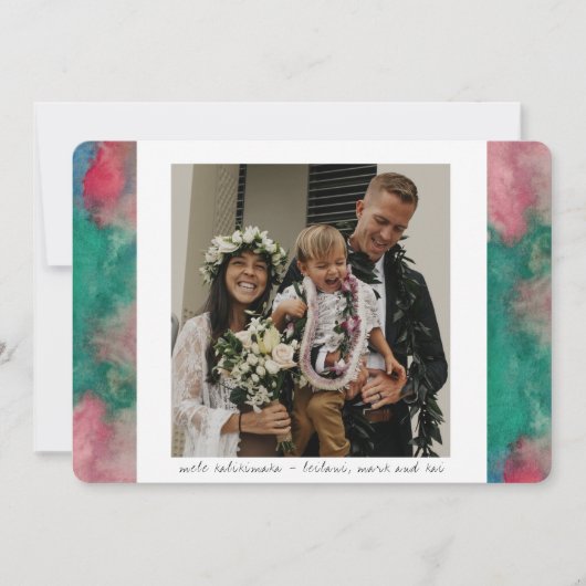 トロピカルウォーターカラーホリデーグリーティングカード シーズンカード (正面)