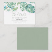 トロピカルウォーターカラーボタニカルゲスト詳細インサート エンクロージャーカード (正面/裏面)
