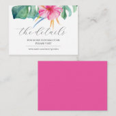 トロピカルウォーターカラーボタニカルゲスト詳細インサート エンクロージャーカード (正面/裏面)