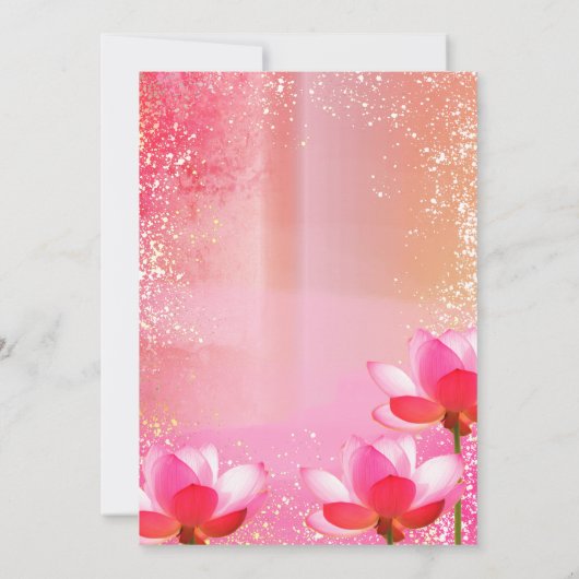 トロピカルウォーターカラーボホロータスフローラベビーシャワー 招待状 (裏面)