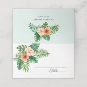 トロピカルウォーターカラーミントグリーン結婚ズ プレイスカード (外部開封)