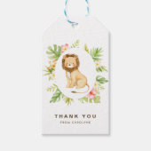 トロピカルウォーターカラーライオン夏ありがとう ギフトタグ (正面)