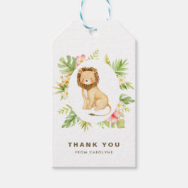 トロピカルウォーターカラーライオン夏ありがとう ギフトタグ