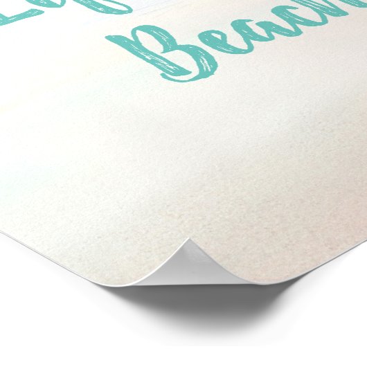 トロピカルウォーターカラーライフ's Aビーチヤシ ポスター (角)