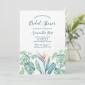 トロピカルウォーターカラー植物性ブライダルシャワー セーブザデート (スタンド正面)