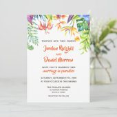 トロピカルウォーターカラー着地結婚式招待状 招待状 (スタンド正面)