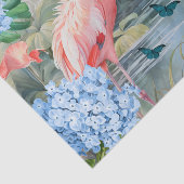トロピカルウォーターカラー花模様フラミンゴ&蝶 薄葉紙 (詳細)