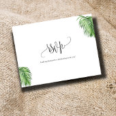 トロピカルウォーターカラー離れパームウェディングRSVP ポストカード